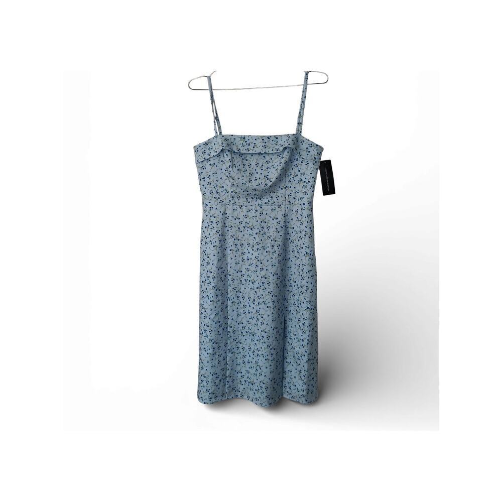 New with Tags French Connection Icy Blue Floral Midi Dress Size 6 Cottagecore - Picture 4 of 16